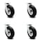 Service Caster 8 Inch Black Pneumatic Wheel Swivel Casters with Bolt Swivel Locks Set SCC SCC-100S280-PNB-BSL-4 - alternate 1